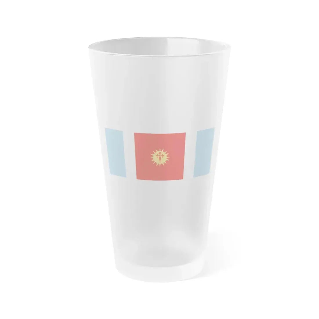 Flag of Santiago del Estero Province Argentina - Frosted Pint Glass 16oz 16oz Frosted - Go Mug Yourself