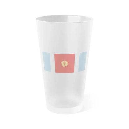 Flag of Santiago del Estero Province Argentina - Frosted Pint Glass 16oz 16oz Frosted - Go Mug Yourself