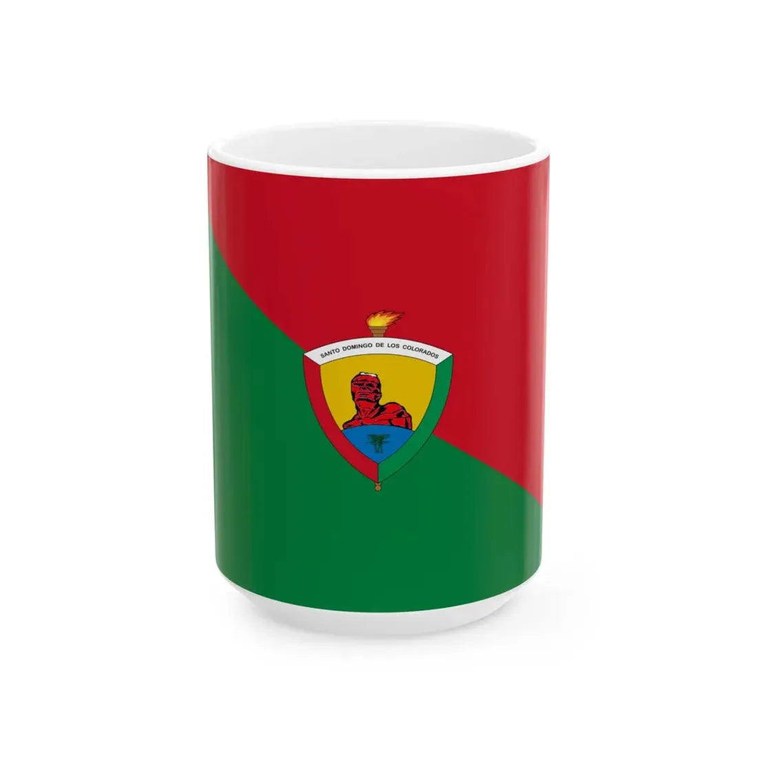 Flag of Santo Domingo Ecuador (Ecuador) White Coffee Mug 15oz - Go Mug Yourself