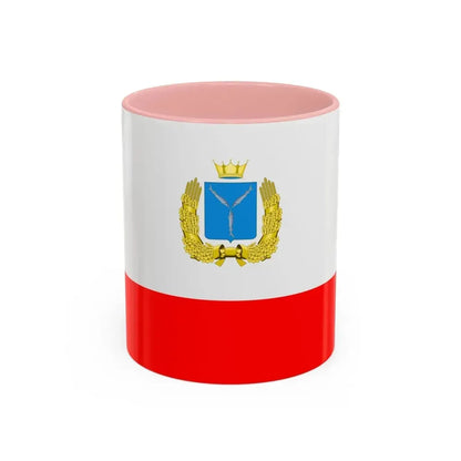 Flag of Saratov Oblast Russia - Accent Coffee Mug 11oz Pink - Go Mug Yourself