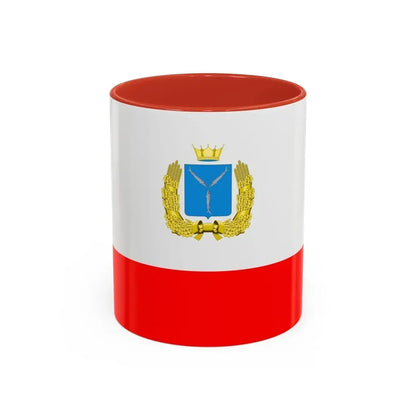 Flag of Saratov Oblast Russia - Accent Coffee Mug 11oz Red - Go Mug Yourself