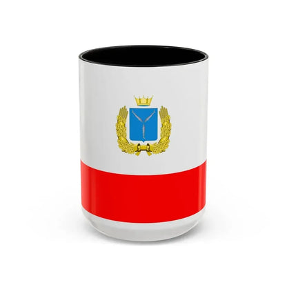 Flag of Saratov Oblast Russia - Accent Coffee Mug 15oz Black - Go Mug Yourself