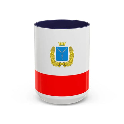 Flag of Saratov Oblast Russia - Accent Coffee Mug 15oz Navy - Go Mug Yourself
