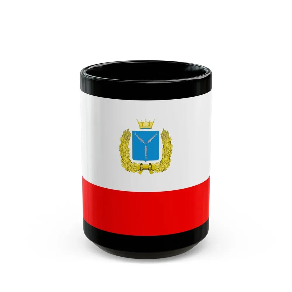 Flag of Saratov Oblast Russia - Black Coffee Mug 15oz - Go Mug Yourself