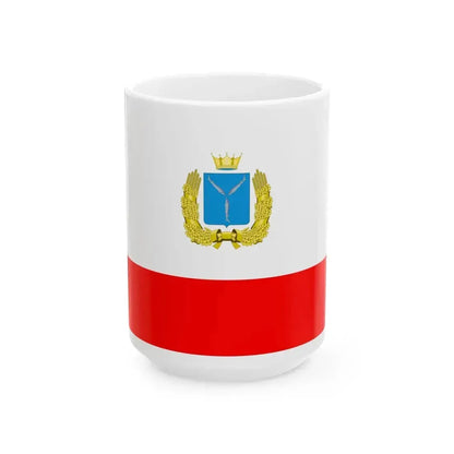 Flag of Saratov Oblast Russia - White Coffee Mug 15oz - Go Mug Yourself
