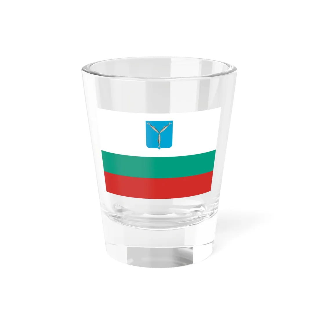 Flag of Saratov Saratov oblast 1997-05 (Russia) Shot Glass 1.5oz 1.5oz - Go Mug Yourself