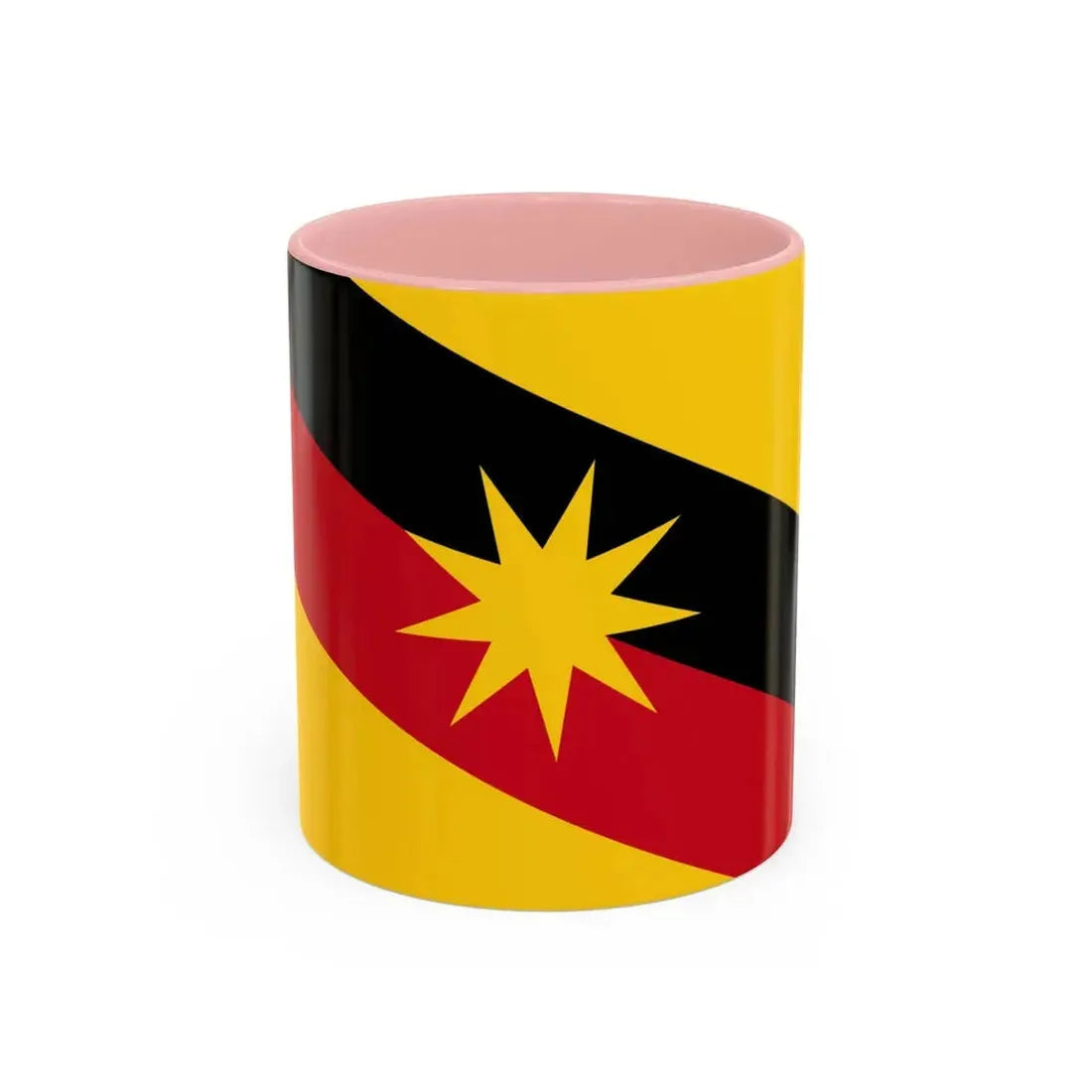 Flag of Sarawak Malaysia - Accent Coffee Mug 11oz Pink - Go Mug Yourself