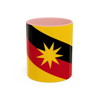 Flag of Sarawak Malaysia - Accent Coffee Mug 11oz Pink - Go Mug Yourself