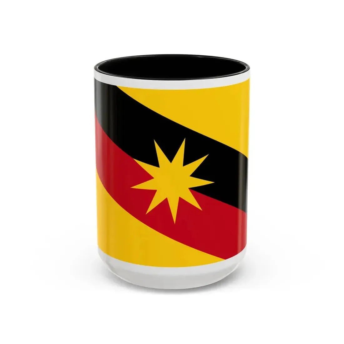 Flag of Sarawak Malaysia - Accent Coffee Mug 15oz Black - Go Mug Yourself