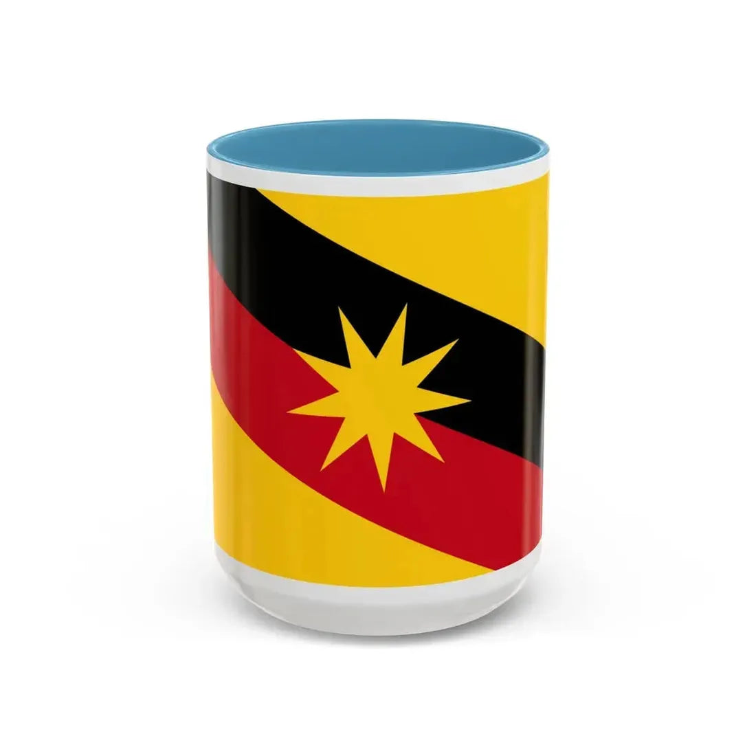 Flag of Sarawak Malaysia - Accent Coffee Mug 15oz Light Blue - Go Mug Yourself