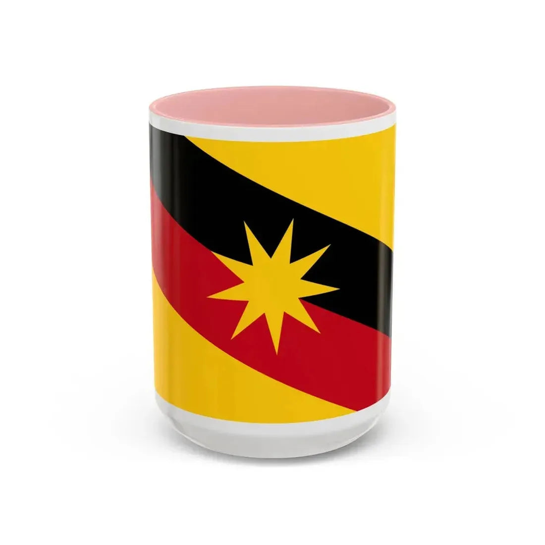 Flag of Sarawak Malaysia - Accent Coffee Mug 15oz Pink - Go Mug Yourself