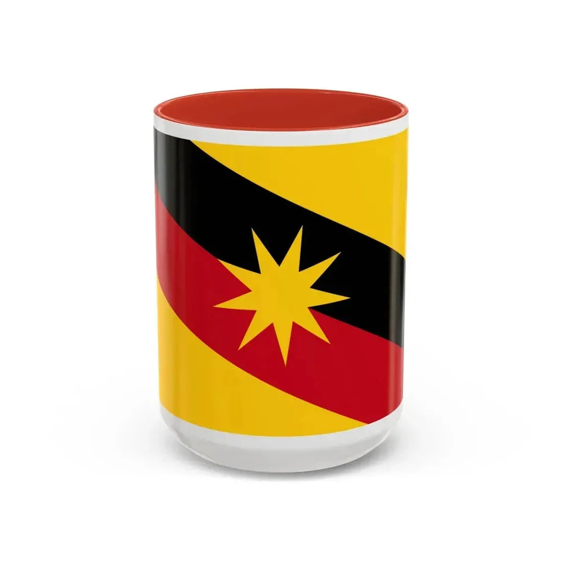 Flag of Sarawak Malaysia - Accent Coffee Mug 15oz Red - Go Mug Yourself
