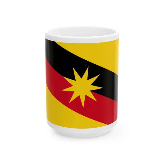 Flag of Sarawak Malaysia - White Coffee Mug 15oz - Go Mug Yourself