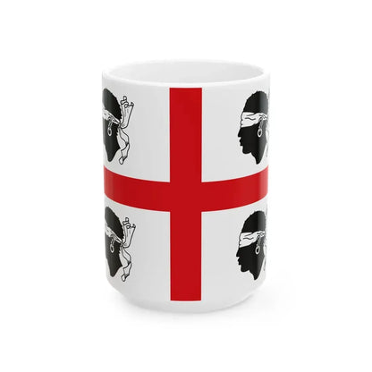 Flag of Sardinia Italy 1950-1999 (Italy) White Coffee Mug 15oz - Go Mug Yourself