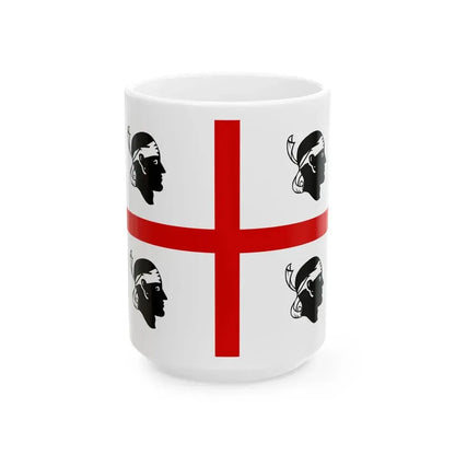 Flag of Sardinia (Italy) White Coffee Mug 15oz - Go Mug Yourself