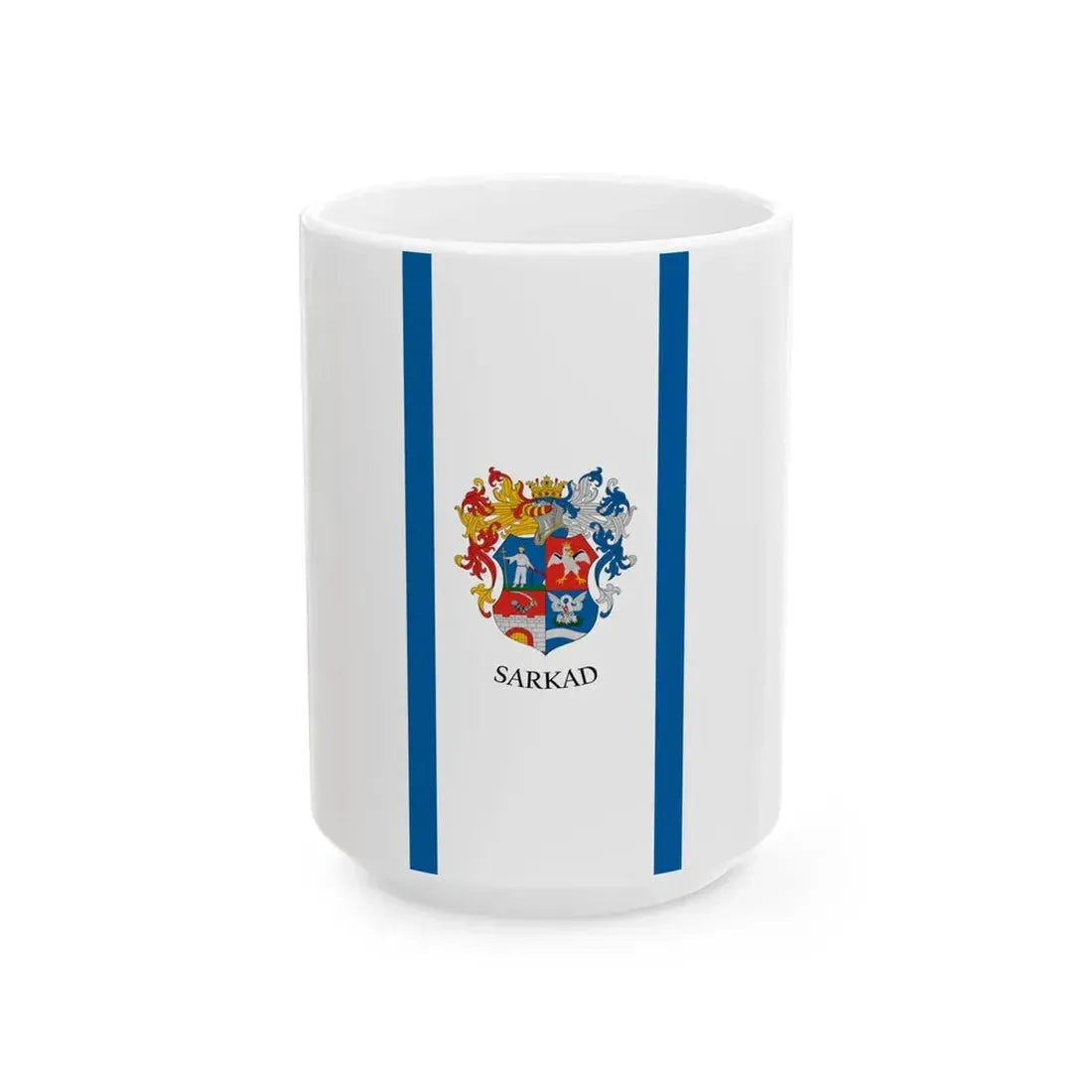 Flag of Sarkad vertical variant (Hungary) White Coffee Mug 15oz - Go Mug Yourself