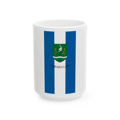 Flag of Sarmellek vertical (Hungary) White Coffee Mug 15oz - Go Mug Yourself