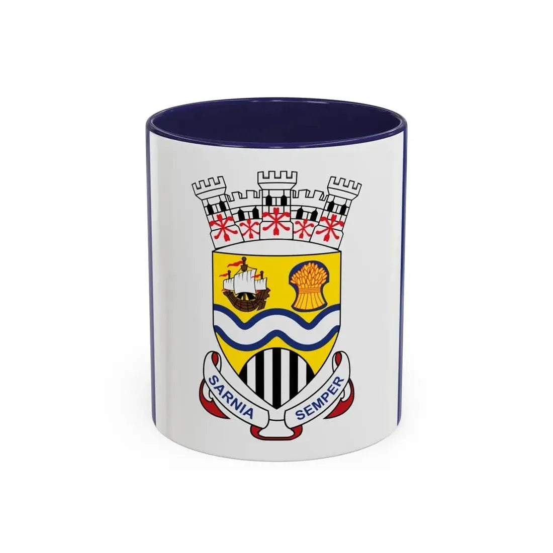 Flag of Sarnia Ontario Canada - Accent Coffee Mug 11oz Navy - Go Mug Yourself