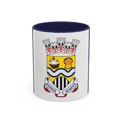Flag of Sarnia Ontario Canada - Accent Coffee Mug 11oz Navy - Go Mug Yourself