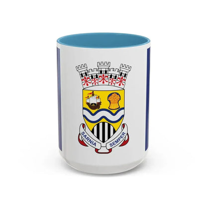 Flag of Sarnia Ontario Canada - Accent Coffee Mug 15oz Light Blue - Go Mug Yourself