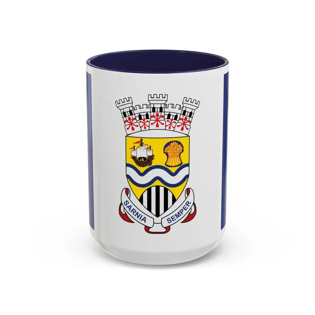 Flag of Sarnia Ontario Canada - Accent Coffee Mug 15oz Navy - Go Mug Yourself