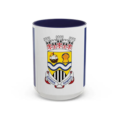 Flag of Sarnia Ontario Canada - Accent Coffee Mug 15oz Navy - Go Mug Yourself