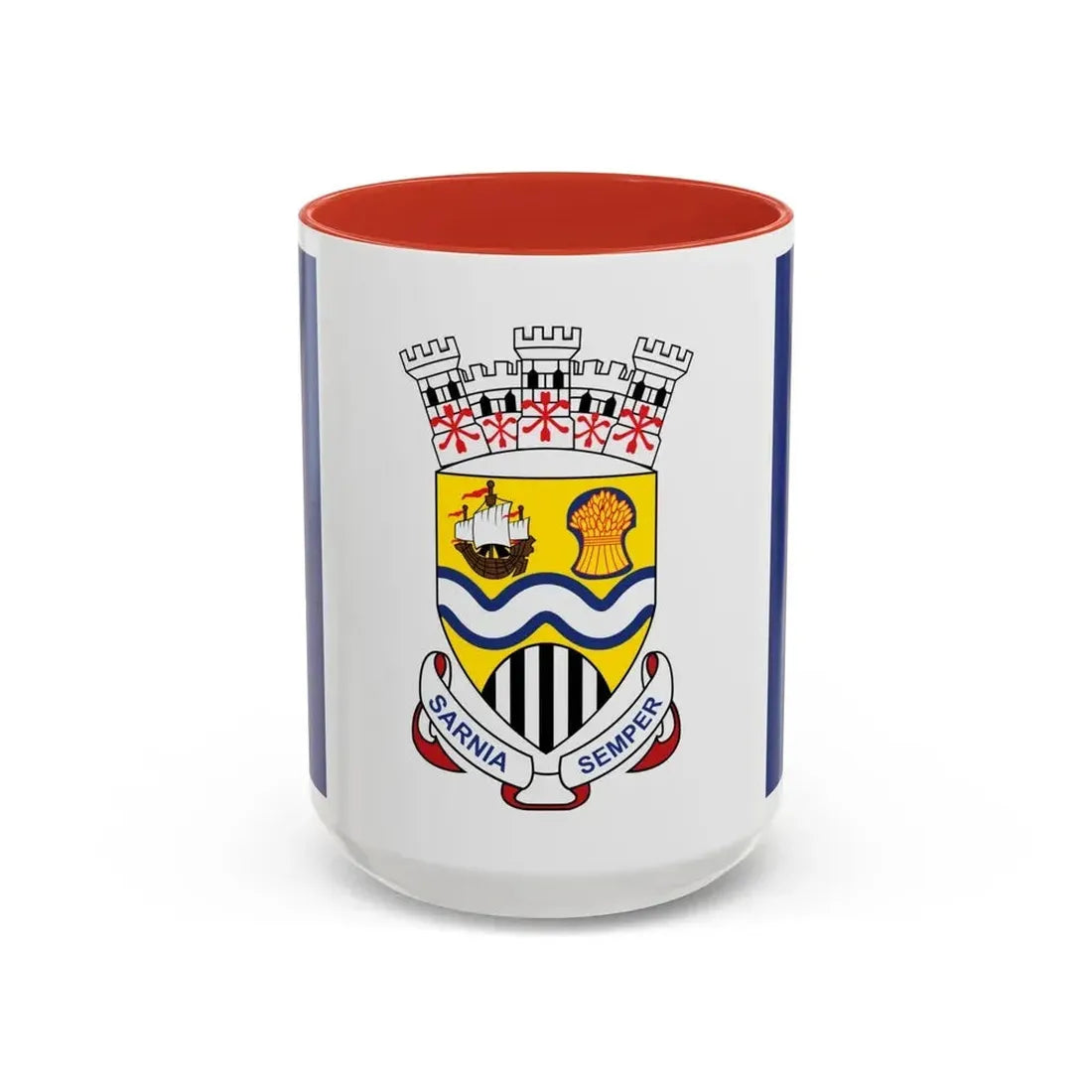Flag of Sarnia Ontario Canada - Accent Coffee Mug 15oz Red - Go Mug Yourself