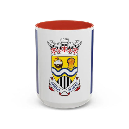 Flag of Sarnia Ontario Canada - Accent Coffee Mug 15oz Red - Go Mug Yourself