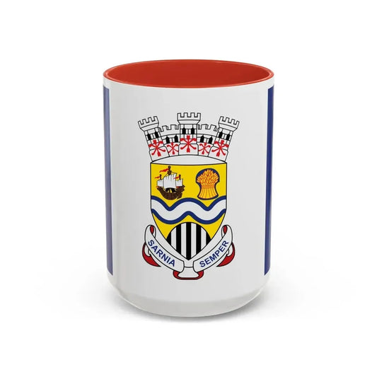 Flag of Sarnia Ontario Canada - Accent Coffee Mug 15oz Red - Go Mug Yourself
