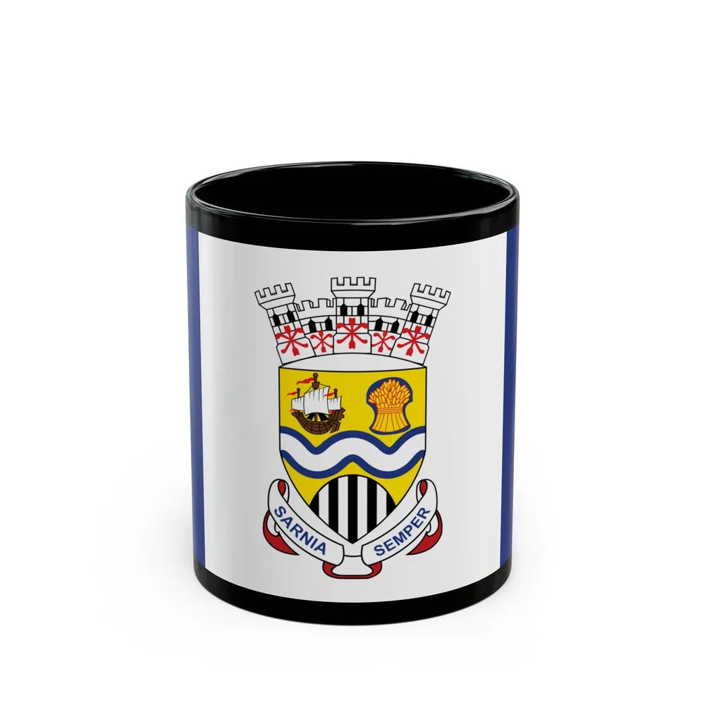 Flag of Sarnia Ontario Canada - Black Coffee Mug-11oz-Go Mug Yourself