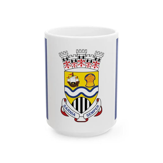 Flag of Sarnia Ontario Canada - White Coffee Mug 15oz - Go Mug Yourself