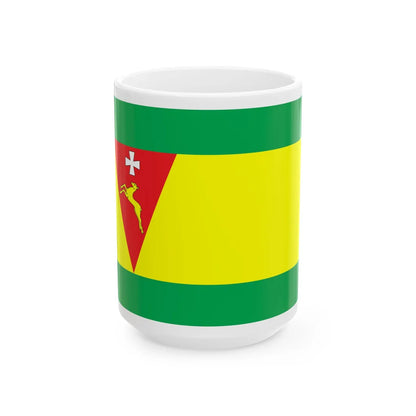 Flag of Sarny Raion (Ukraine) White Coffee Mug 15oz - Go Mug Yourself