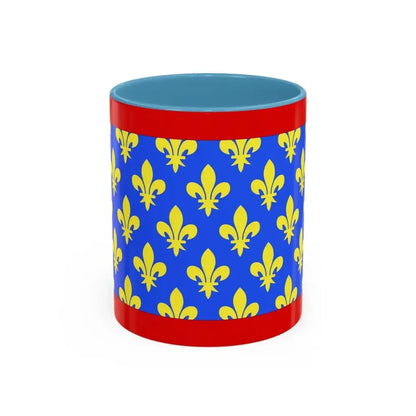 Flag of Sarthe France 2 - Accent Coffee Mug 11oz Light Blue - Go Mug Yourself