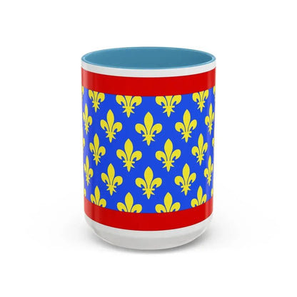 Flag of Sarthe France 2 - Accent Coffee Mug 15oz Light Blue - Go Mug Yourself