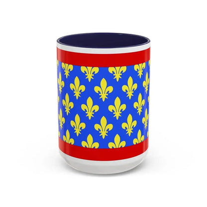 Flag of Sarthe France 2 - Accent Coffee Mug 15oz Navy - Go Mug Yourself
