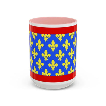 Flag of Sarthe France 2 - Accent Coffee Mug 15oz Pink - Go Mug Yourself