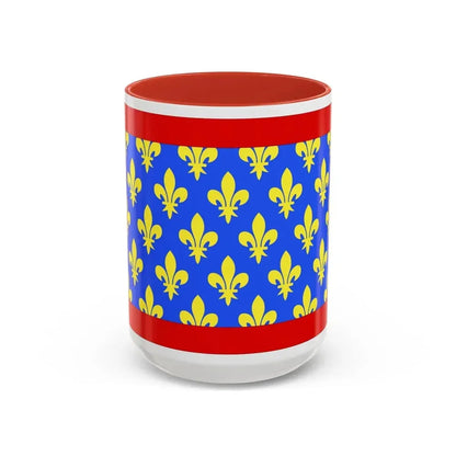 Flag of Sarthe France 2 - Accent Coffee Mug 15oz Red - Go Mug Yourself