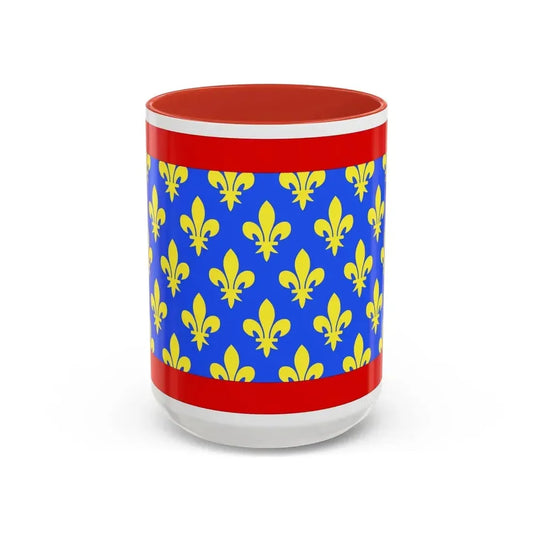 Flag of Sarthe France 2 - Accent Coffee Mug 15oz Red - Go Mug Yourself