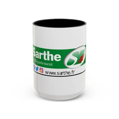 Flag of Sarthe France - Accent Coffee Mug 15oz Black - Go Mug Yourself