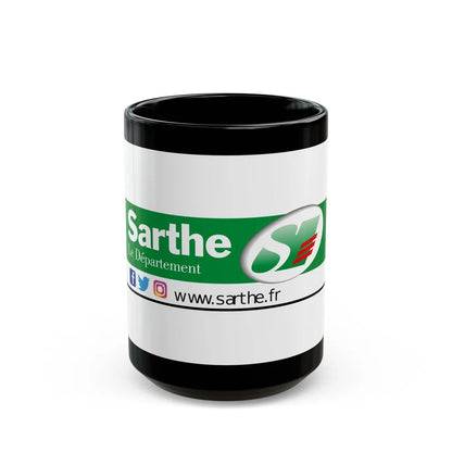 Flag of Sarthe France - Black Coffee Mug-15oz-Go Mug Yourself