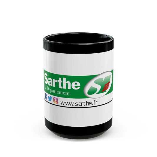 Flag of Sarthe France - Black Coffee Mug-15oz-Go Mug Yourself