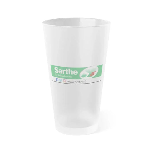 Flag of Sarthe France - Frosted Pint Glass 16oz 16oz Frosted - Go Mug Yourself