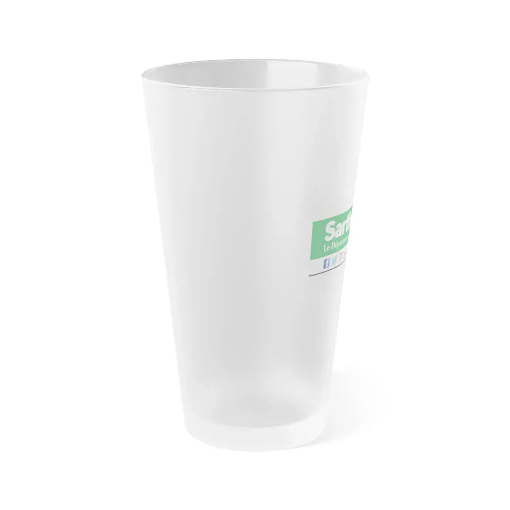 Flag of Sarthe France - Frosted Pint Glass 16oz - Go Mug Yourself