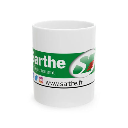 Flag of Sarthe France - White Coffee Mug-11oz-Go Mug Yourself