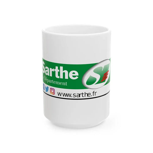 Flag of Sarthe France - White Coffee Mug 15oz - Go Mug Yourself