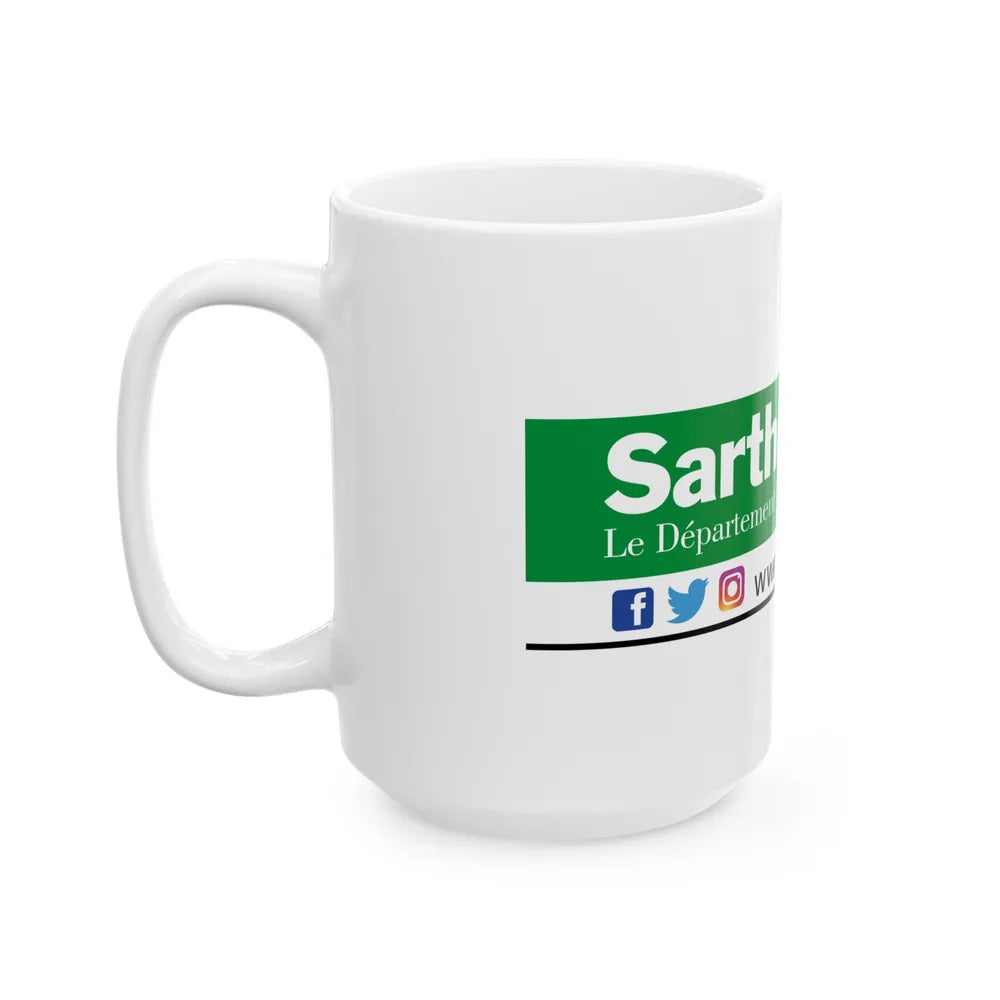 Flag of Sarthe France - White Coffee Mug-Go Mug Yourself