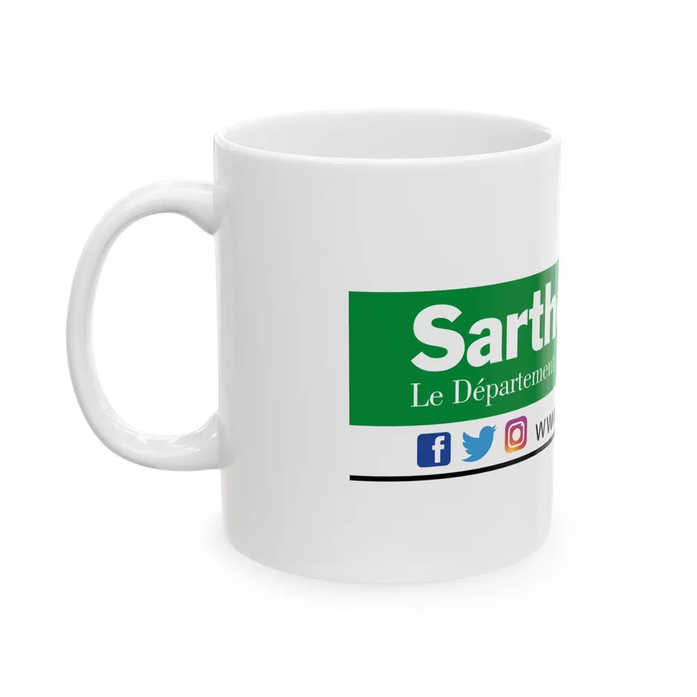 Flag of Sarthe France - White Coffee Mug-Go Mug Yourself