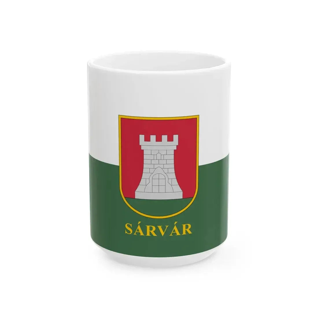 Flag of Sarvar (Hungary) White Coffee Mug 15oz - Go Mug Yourself