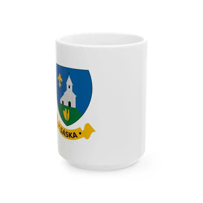 Flag of Saska (Hungary) White Coffee Mug 15oz - Go Mug Yourself