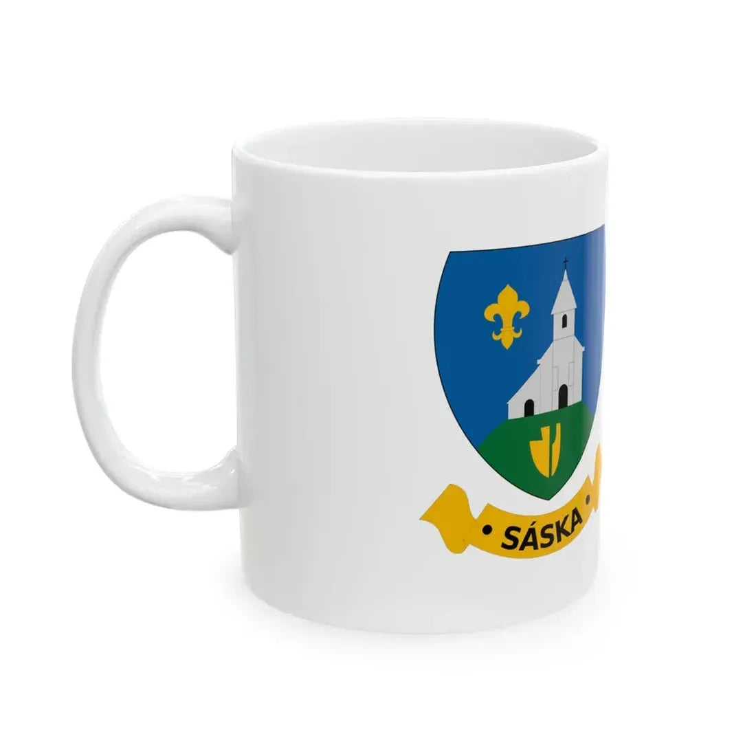 Flag of Saska (Hungary) White Coffee Mug - Go Mug Yourself
